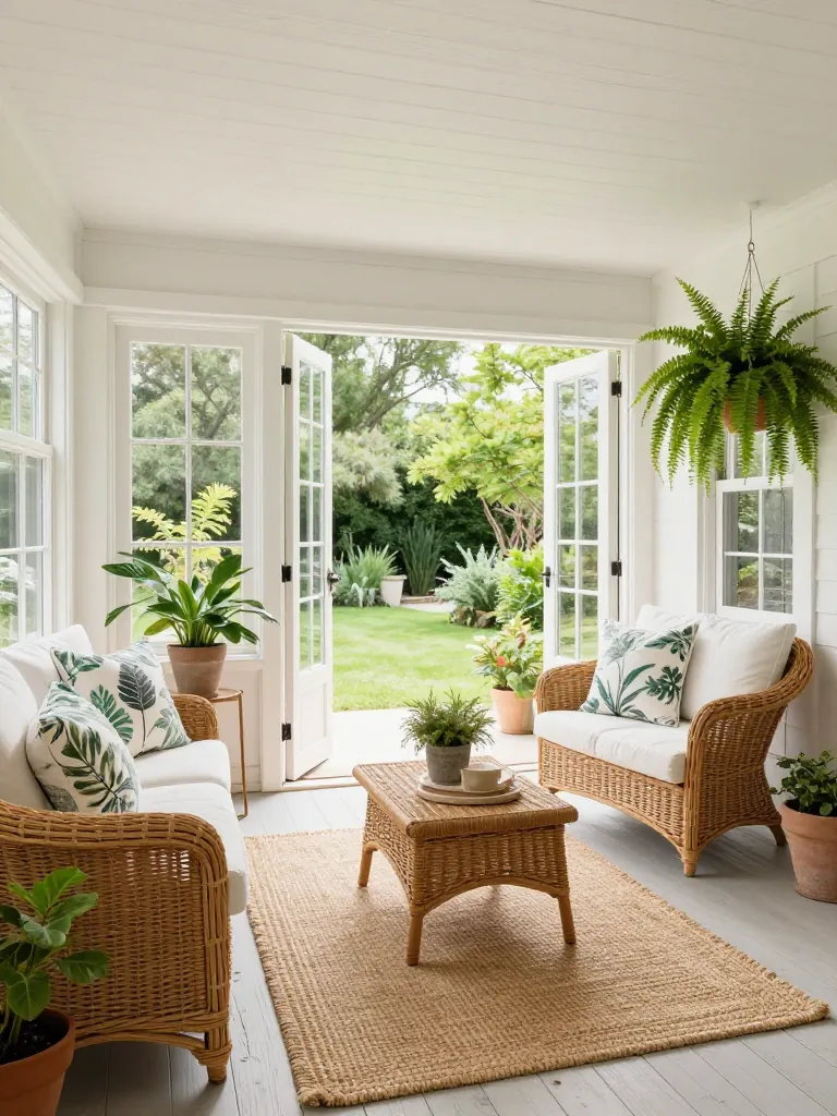 5. Jute Rug on a Covered Porch or Sunroom