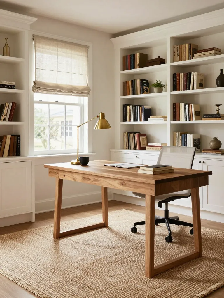 6. Layered Jute and Cotton in a Home Office