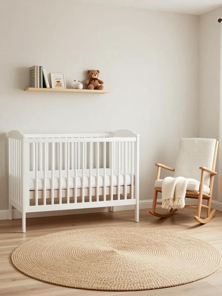 7. Round Jute Rug in a Nursery or Kids' Room