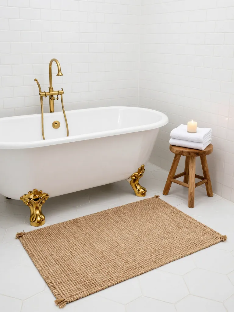 9. Jute Rug as a Bathroom Accent