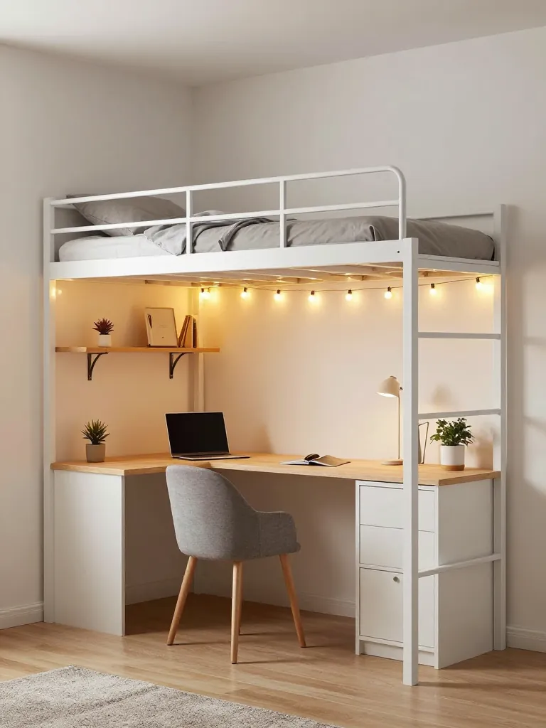 6. The Loft Bed with Desk Underneath