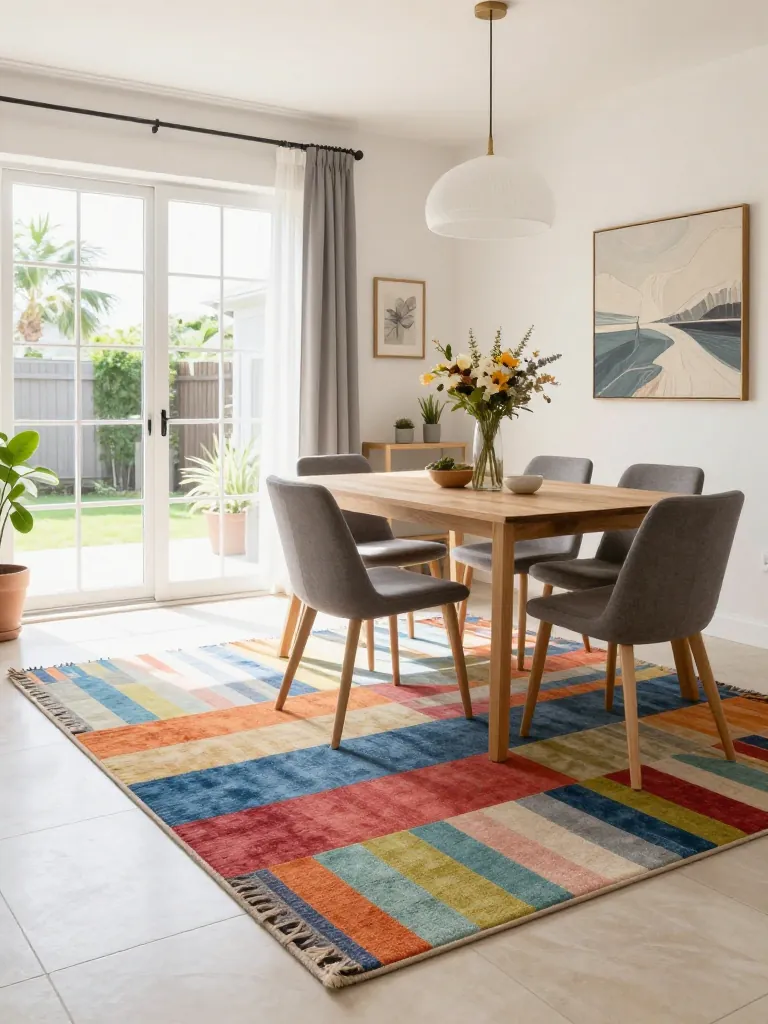 7. Outdoor Rugs Indoors (Trust the Process)