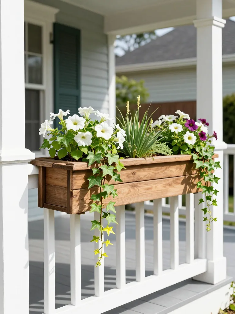11. Porch Railing Planter Boxes