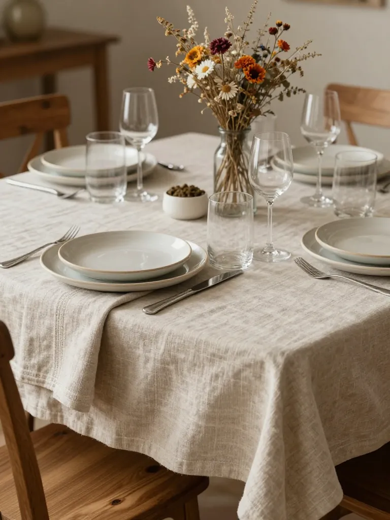 12. Replace Polyester Table Linens with Linen Napkins and Tablecloths