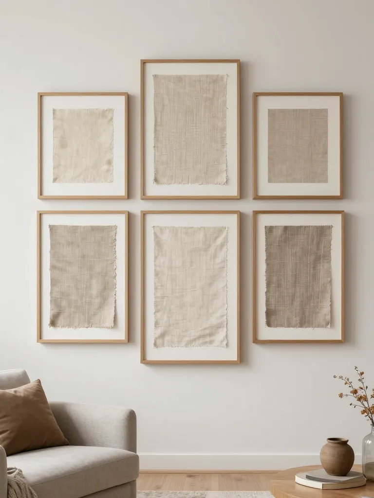 6. Linen Wall Art and Framed Textiles